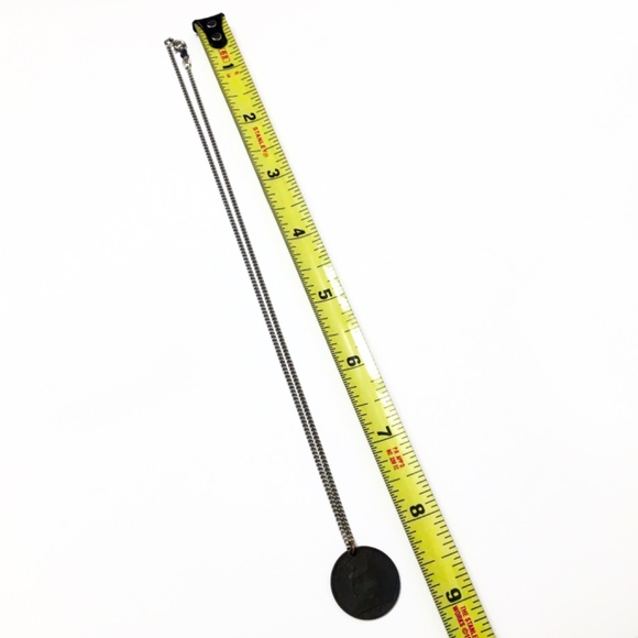 RARE 1862 Antique Coin Necklace — Victorian Era — Sterling Silver Chain - Picture 5 of 5